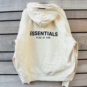 Fear of God Essentials Pull-Over Hoodie (SS21) "Cream/Buttercream" Back Logo